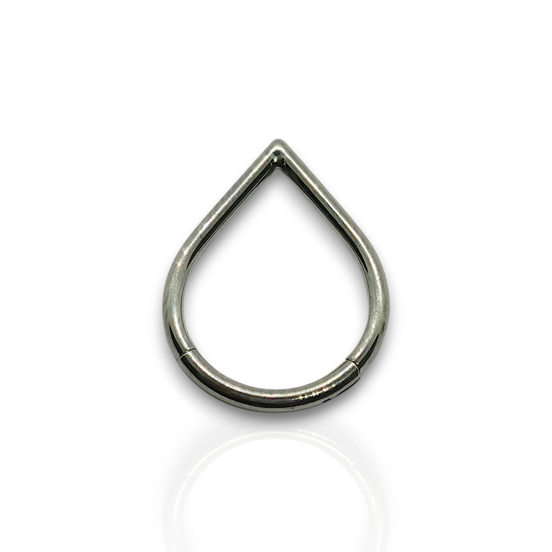 Triangle silver V-Shaped Septum Nose Ring – Hinged Clicker Hoop