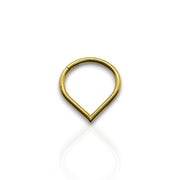 Gold V-Shaped Triangle Septum Ring – Hinged Clicker Hoop