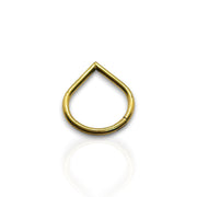 Gold V-Shaped Triangle Septum Ring – Hinged Clicker Hoop