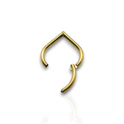 Gold V-Shaped Triangle Septum Ring – Hinged Clicker Hoop