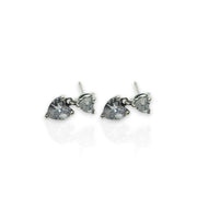 Double Heart Sparkling Earrings – Elegant Silver Love Statement