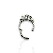 16G Spider Web Septum Ring – Black & Silver Clicker