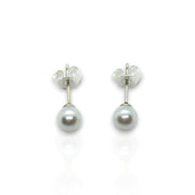 Sterling Silver 5.3mm Cultured Pearl Post Stud Earrings – Timeless Elegance
