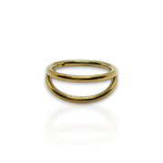 16G Gold F136 Titanium Double Hoop Septum Ring – Layered Clicker 
