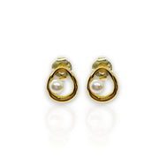 18K Gold Pearl Stud Earrings – Timeless Elegance for Women