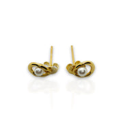 18K Gold Pearl Stud Earrings – Timeless Elegance for Women