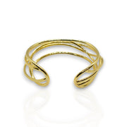 Minimalist Gold Crossed Layered Cuff Bangle – Everyday Elegance for Women