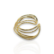 Minimalist Gold Crossed Layered Cuff Bangle – Everyday Elegance for Women