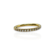 CZ  Gold Micro Pave Hinged Clicker Ring