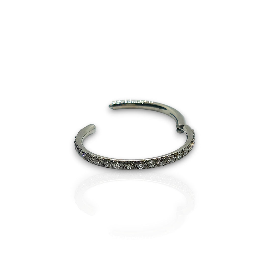Implant Grade Titanium Paved CZ Hoop – Hinged Clicker