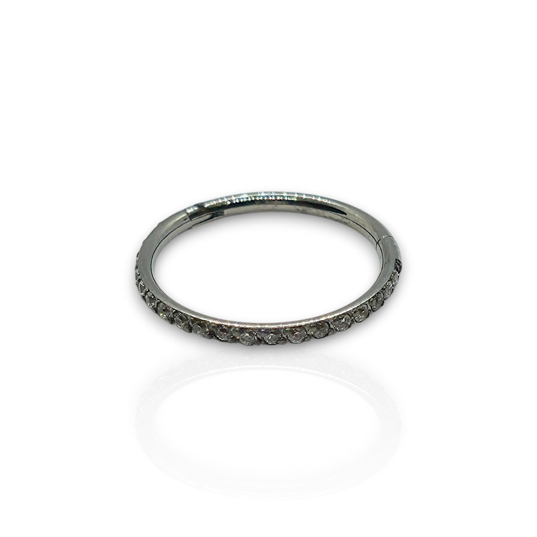 Implant Grade Titanium Paved CZ Hoop – Hinged Clicker