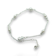 AIDE Real S925 Sterling Silver Imitation Pearl Bracelet – Stunning Fashion Jewelry for Women